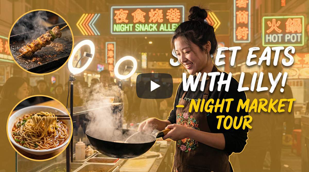 小马拉大车夜市美食视频